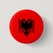 Albanische Flagge, Flagge Albaniens Button (Vorderseite)