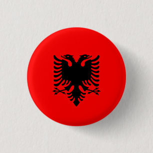 Albanische Flagge, Flagge Albaniens Button