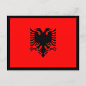Albanische Flagge, Flagge Albaniens Postkarte (Vorderseite)