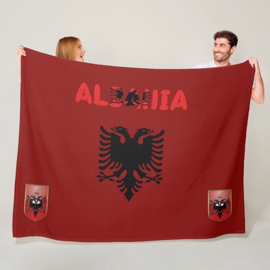Albanische Flagge Fleecedecke (Beispiel)