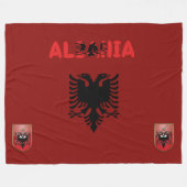 Albanische Flagge Fleecedecke (Vorderseite (Horizontal))