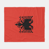 albanische Flagge Fleecedecke (Vorderseite (Horizontal))