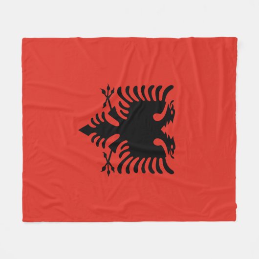 albanische Flagge Fleecedecke (Vorderseite (Horizontal))
