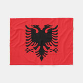 albanische Flagge Fleecedecke (Vorderseite (Horizontal))