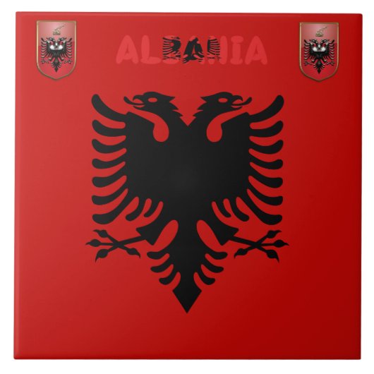 albanische Flagge Fliese (Vorderseite)