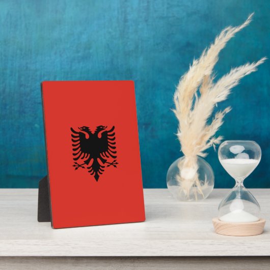 albanische Flagge Fotoplatte (Seite)
