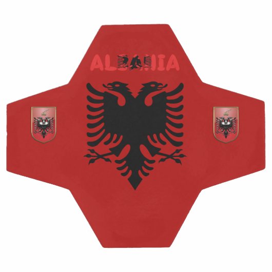 albanische Flagge Fußball (Flach)