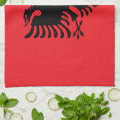 albanische Flagge Geschirrtuch (Gefaltet)