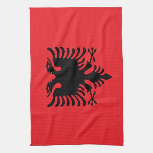 albanische Flagge Geschirrtuch (Vertikal)