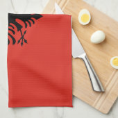 albanische Flagge Geschirrtuch (Viertel Falte)