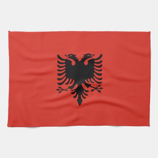 albanische Flagge Geschirrtuch (Horizontal)
