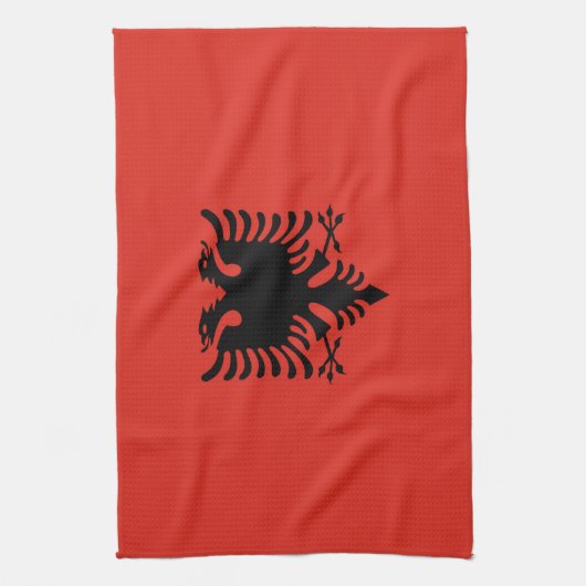 albanische Flagge Geschirrtuch (Vertikal)