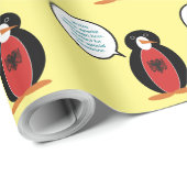 Albanische Flagge - Gesprächspartnerin mit Penguin Geschenkpapier (Rolleneckpunkt)
