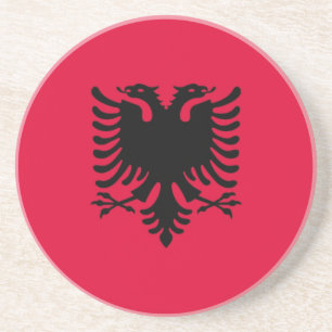 albanische Flagge Getränkeuntersetzer