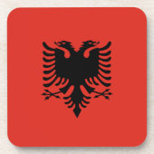 albanische Flagge Getränkeuntersetzer (Vorderseite)