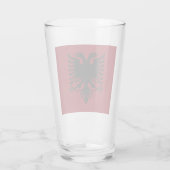 Albanische Flagge Glas (Rückseite)