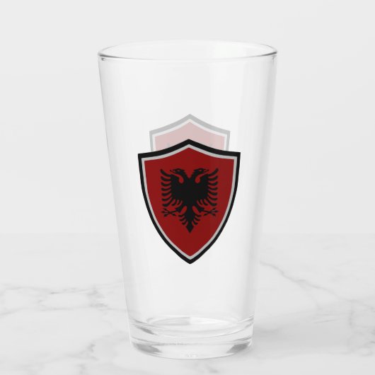 albanische Flagge Glas (Rückseite)