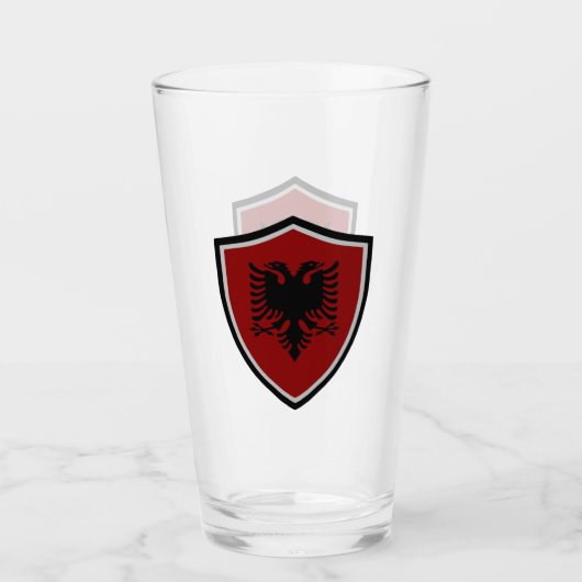 albanische Flagge Glas (Vorderseite)