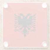 albanische Flagge Glasuntersetzer (Rückseite)
