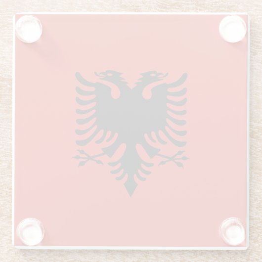 albanische Flagge Glasuntersetzer (Rückseite)