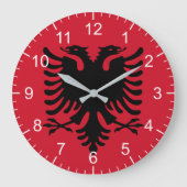 Albanische Flagge Große Wanduhr (Vorderseite)