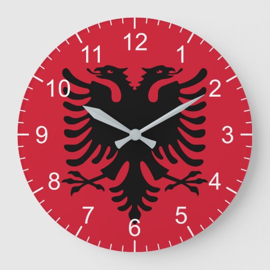 Albanische Flagge Große Wanduhr (Vorderseite)