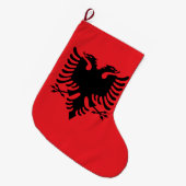 albanische Flagge Großer Weihnachtsstrumpf (Vorderansicht (hängend))