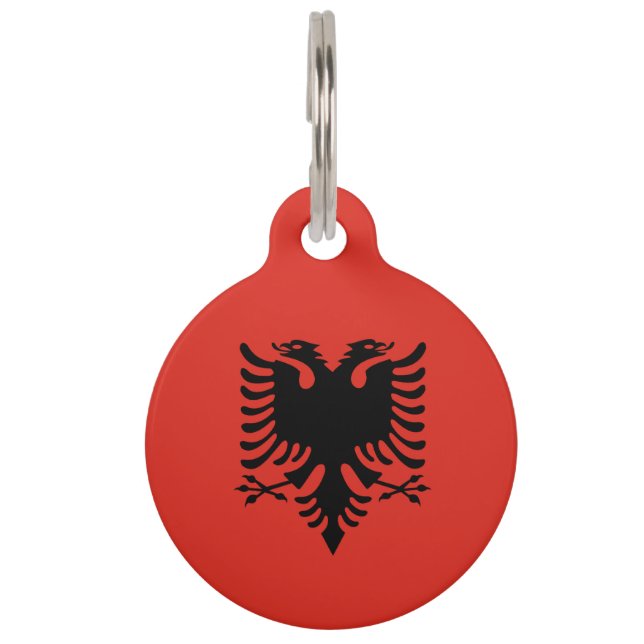 albanische Flagge Haustiermarke (Vorderseite)
