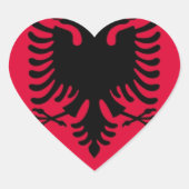 albanische Flagge Herz-Aufkleber (Vorderseite)
