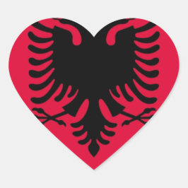 albanische Flagge Herz-Aufkleber