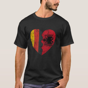 Albanische Flagge Herz Deutschland Albanien Flagge T-Shirt