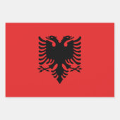 Albanische Flagge, Herz und Albanien Mode / Gesche Geschenkpapier Set (Vorderseite)