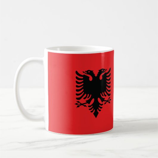 albanische Flagge Kaffeetasse (Links)