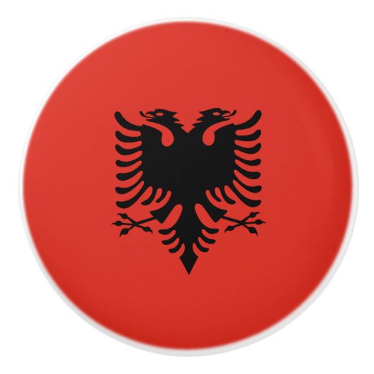 albanische Flagge Keramikknauf (Vorderseite)
