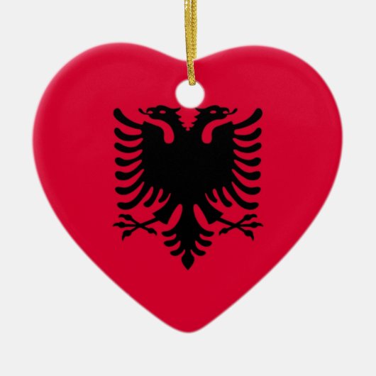 albanische Flagge Keramikornament (Vorne)
