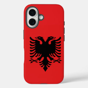 Albanische Flagge mit Zweikopfadler iPhone 16 Hülle