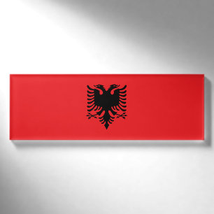 albanische Flagge Namenschild