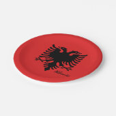 Albanische Flagge & Party-Patrioten in Albanien /s Pappteller (Schrägansicht)