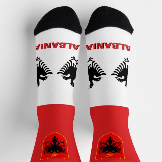 Albanische Flagge Patriotisch, Nachhaltig Albanien Socken (Oben)