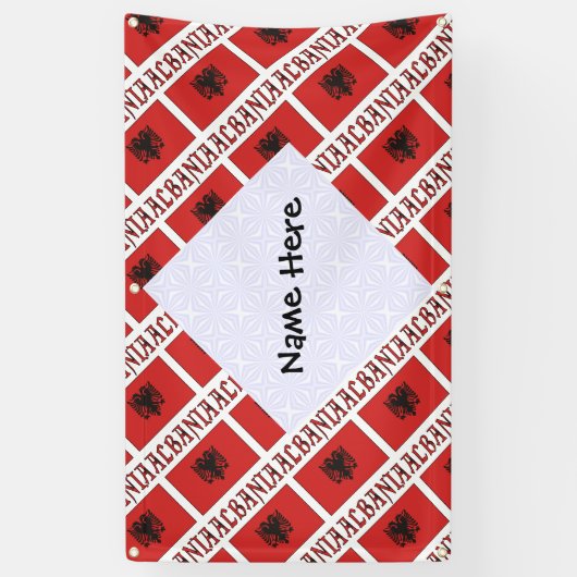 Albanische Flagge Personalisiert gepökelt Banner (Vertikal)