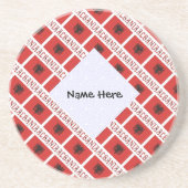 Albanische Flagge Personalisiert gepökelt Getränkeuntersetzer (Vorne)