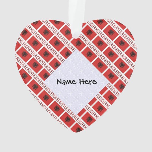 Albanische Flagge Personalisiert gepökelt Ornament (Rückseite)