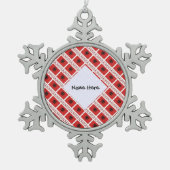 Albanische Flagge Personalisiert gepökelt Schneeflocken Zinn-Ornament (Vorderseite)