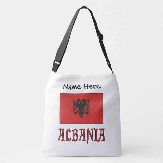 Albanische Flagge Personalisiert Tragetaschen Mit Langen Trägern (Rückseite)