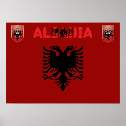 albanische Flagge Poster (Vorne)