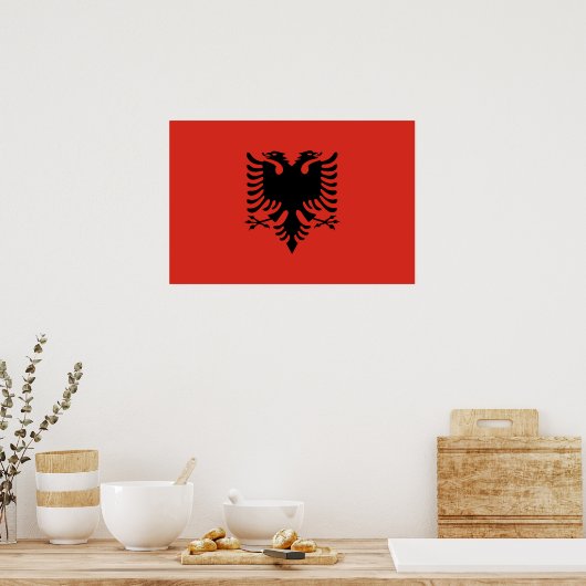 albanische Flagge Poster (Küche)