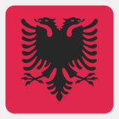 albanische Flagge Quadratischer Aufkleber (Vorderseite)