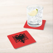 albanische Flagge Rechteckiger Pappuntersetzer (Vor Ort)