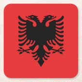 albanische Flagge Rechteckiger Pappuntersetzer (Vorderseite)