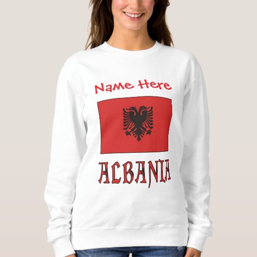 Albanische Flagge Rote Personalisierte Frauen Sweatshirt (Vorderseite)